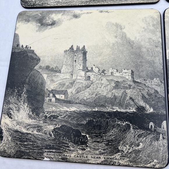 Vintage‎ Sheraton Scottish Castles Cork-Back Placemats Set of 6 w/ Box - Picture 6 of 13